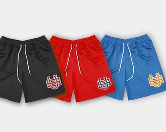Premium Branded Mesh Shorts / Unisex Heavy Mesh Shorts / Adjustable Drawstring / 4 Pockets  / 2 Side Pockets and 2 Back Pockets