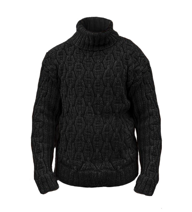 Men Cable Stitch Knit Sweater Etsy