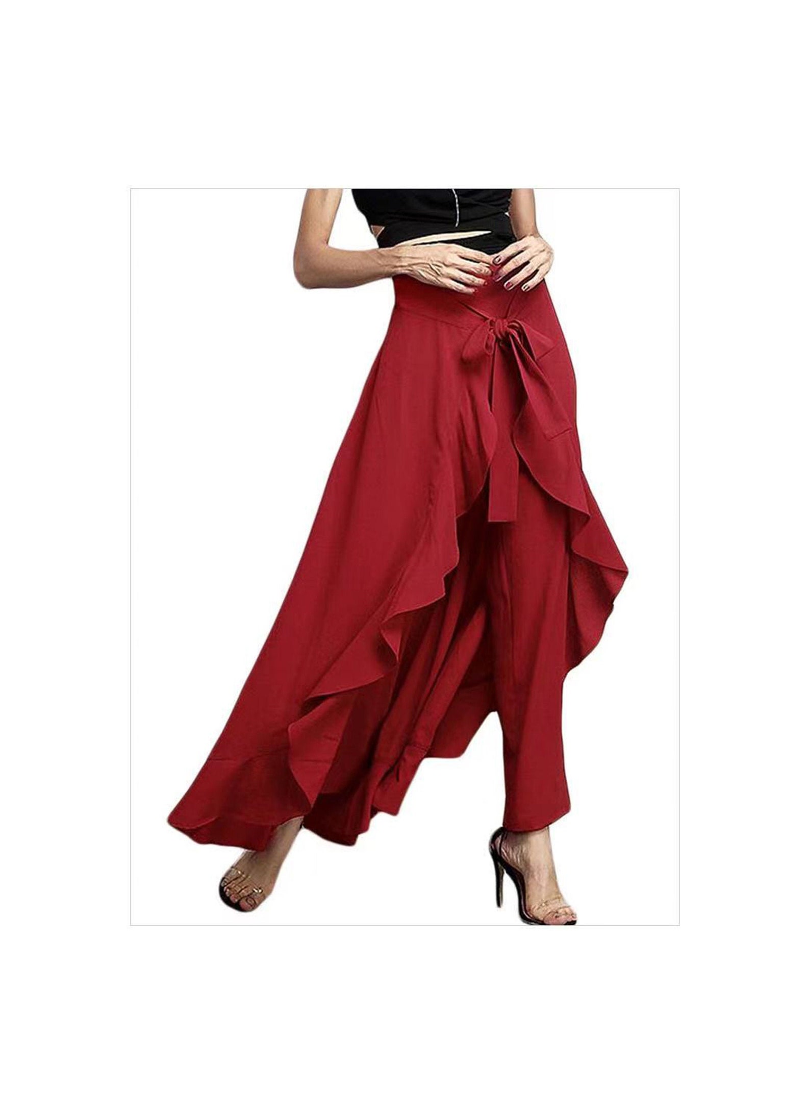 Asymmetrical Skirt Pant Combo Wrap Waist Tie | Etsy