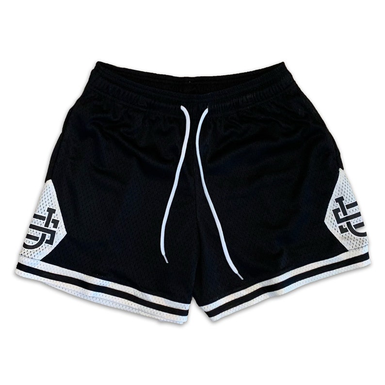 Branded Premium Mesh Shorts / Heavy Mesh 4 Pockets / Adjustable Drawstring / 5' Inseam/ Panda Mesh Shorts 