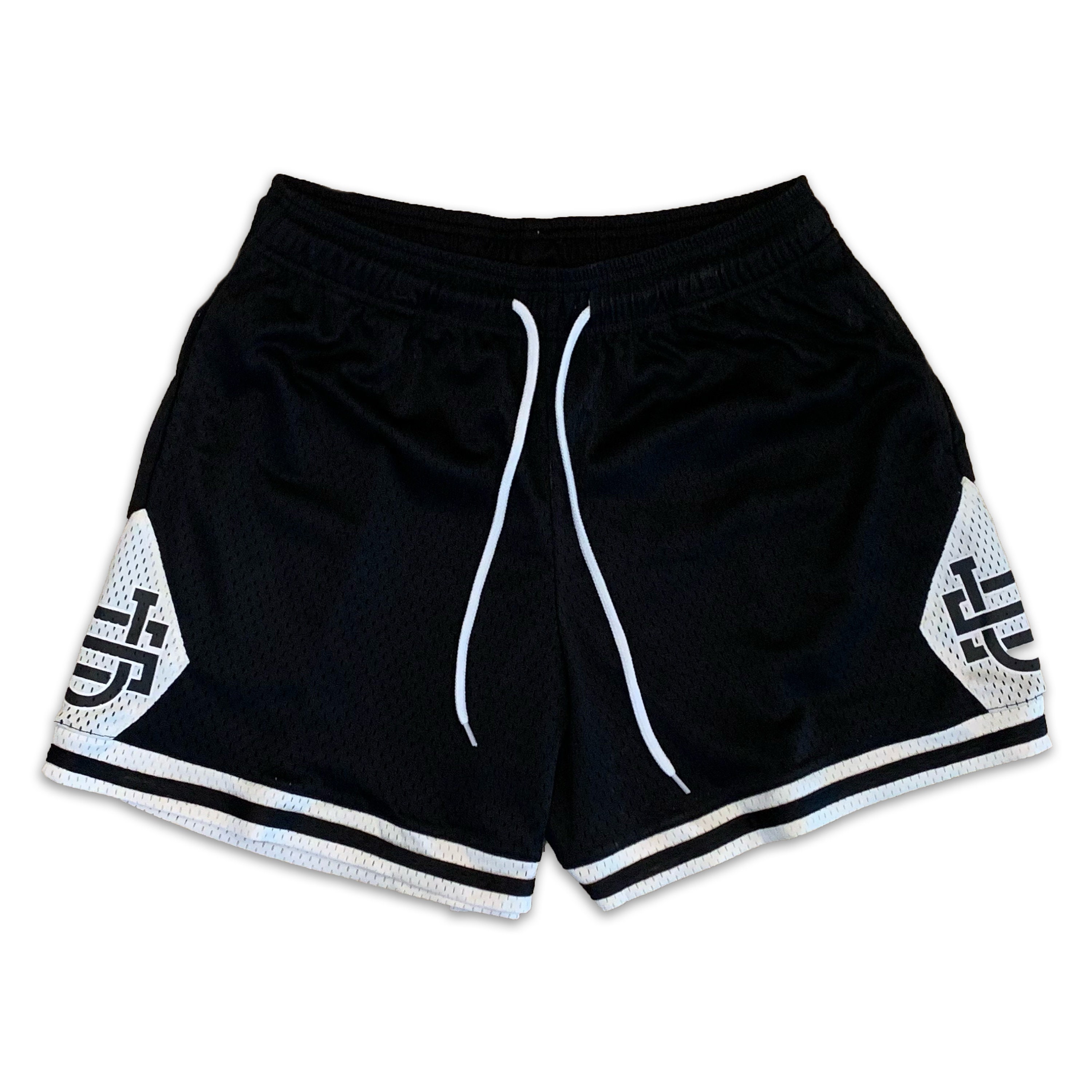 Blue Mesh Basketball Shorts, 5 Inch Inseam Shorts With Pockets