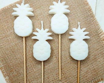 Glitter Pineapple Birthday Candles (Pack of 4) - Coconut Birthday Candles, Coconut Wax Candles, Vegan Birthday Candles, Pineapple Lover