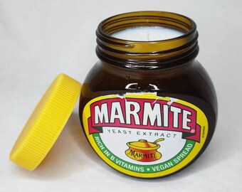 Personalised Candle in a 250g Marmite Jar – Marmite Candle, Marmite Lover, Novelty Candle, Coconut Candle, Natural Candle, Vegan Candle