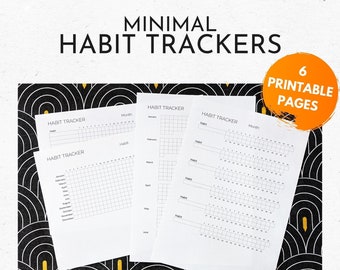 Minimal Habit Tracker Bundle | Daily Habit Tracker | Goal Tracker | Challenge Tracker | Printable Tracker | A4 A5