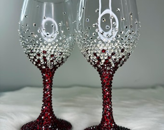 Ombre Strass Weinglas • Bling Weinglas