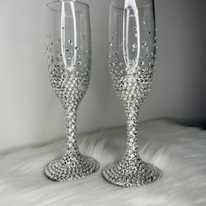 Rhinestone Stem Champagne Glass