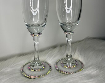 Elegante Strass Champagnerkelche • 2er Set