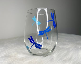 Blaue Libelle aus Glas