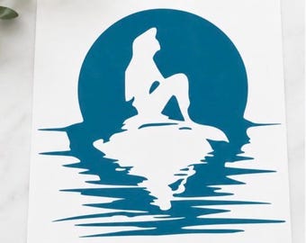 Mermaid Silhouette Vinyl Decal | Ocean Inspired Car Decal | Permanent Vinyl Sticker | Laptop Decal | Tumbler Sticker | Mermaid Gift | Beach