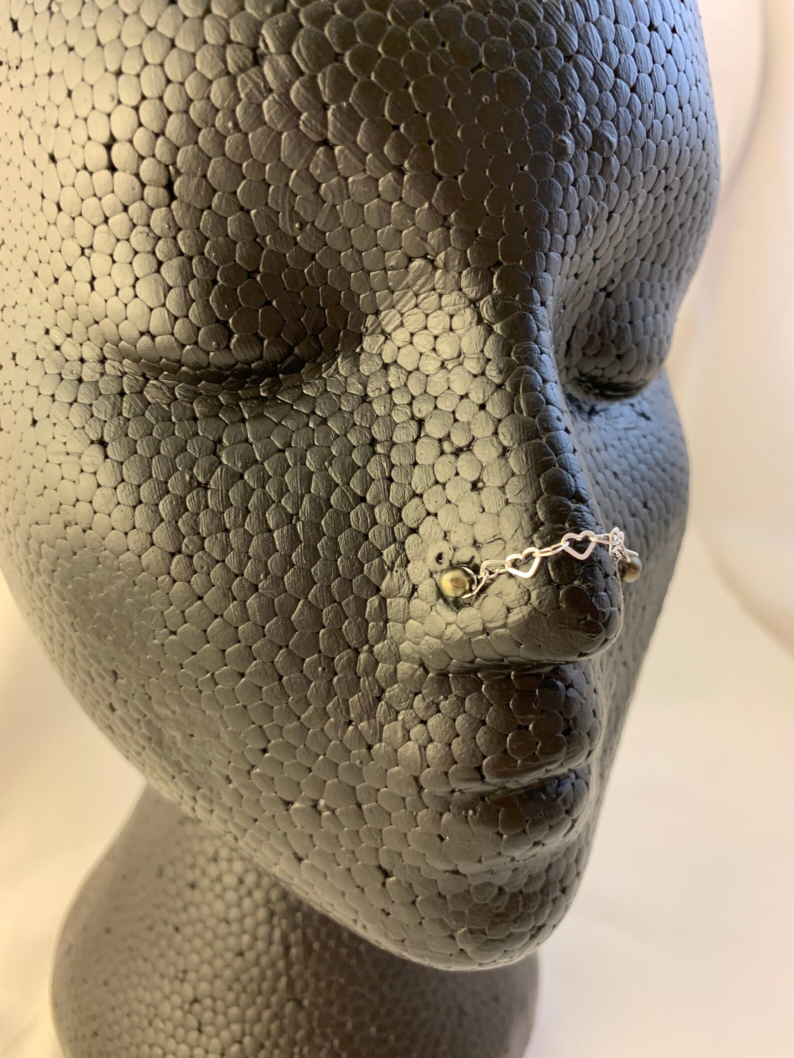 Sterling Silver Heart Shaped nose chain Etsy