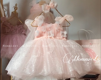 Twinkle butterfly tulle baby girl dress, birthday baby girl dress, weeding baby dress, photoshoot baby dress, party baby dress, ball gown