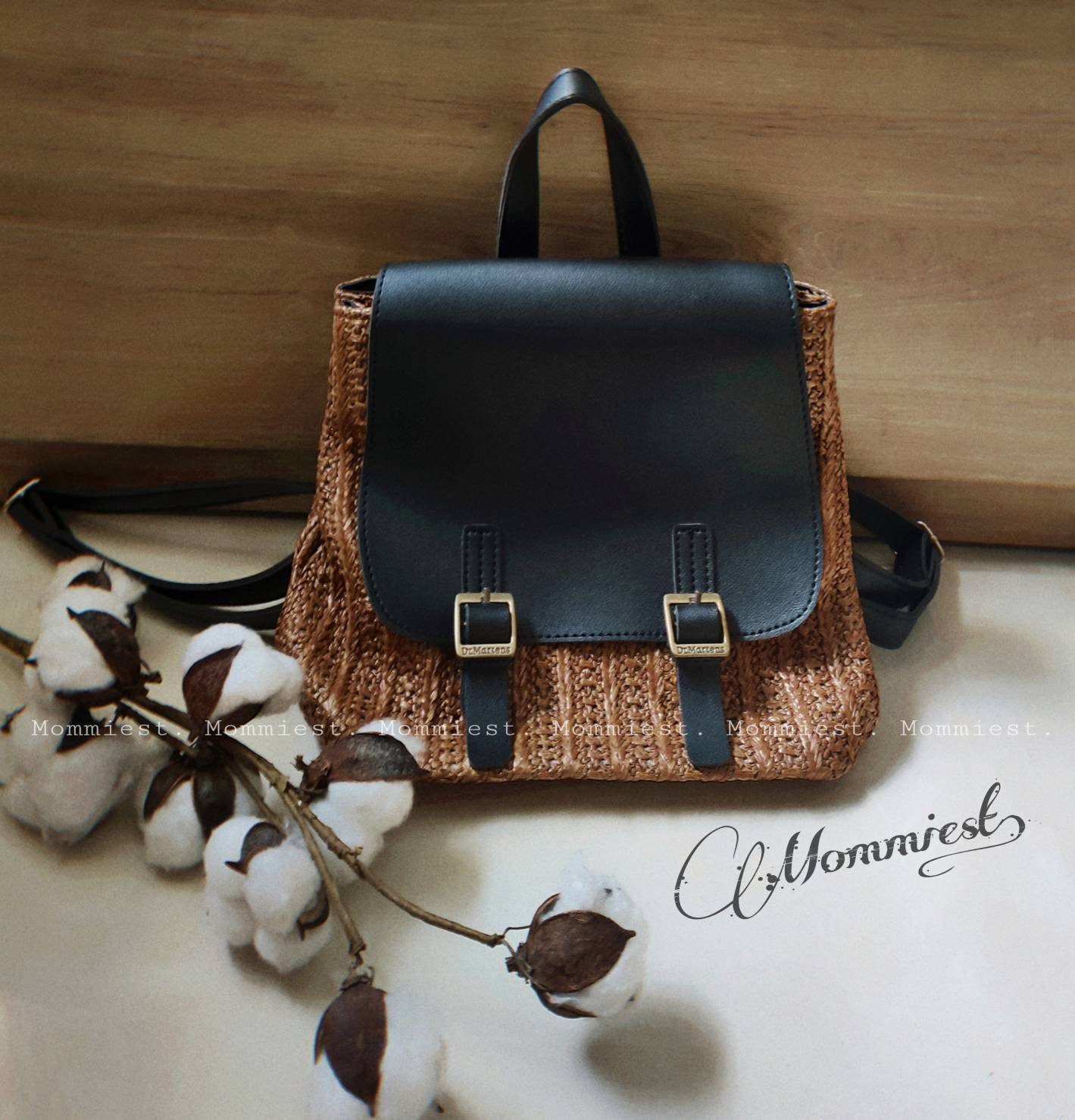straw mini backpack