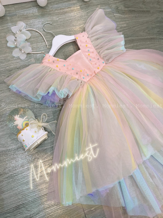 Candy Rainbow Wonderland Baby Girl Dress Birthday Baby Girl Dress Photograph Baby Princess Wedding Baby Dress Tutu Dress 1st Birthday Etsy Canada