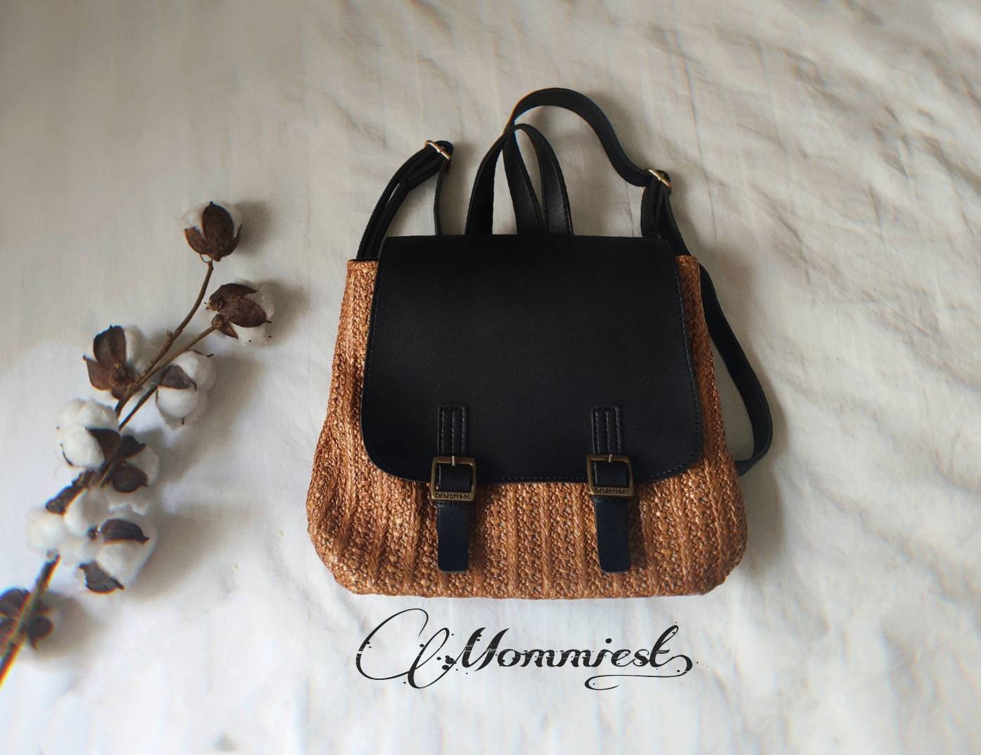 straw mini backpack