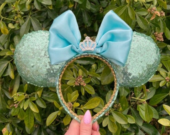 LUXURY Mint Green Tiara Ears