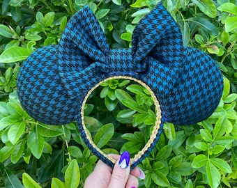 LUXURY Blue Houndstooth Ears