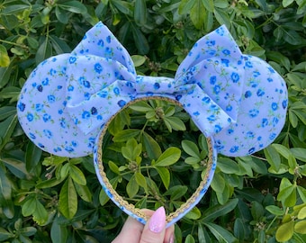 LUXURY Blue Flower Ears