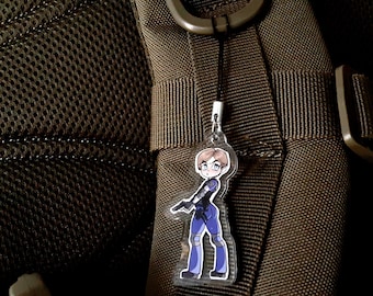 RE2R Leon Kennedy Acrylic Phone Charm - Resident Evil Phone Case Keychain Schlüsselband Anime Cute RE4 Remake Handy iPhone