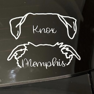 Custom Pet Ears Sticker Decal / Dog Ears Sticker Decal, Car Vinyl Decal, Multiple Colors and Sizes
