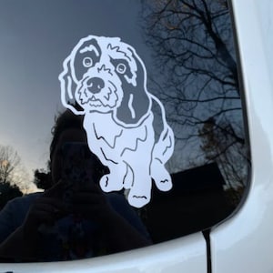 Custom Drawn Pet Sticker Decal, Custom Drawn Dog Sticker Decal, Custom Drawn Cat Sticker Decal, Car Vinyl Decal, Multiple Colors and Sizes