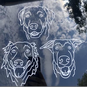 Custom Drawn Pet Sticker Decal, Custom Drawn Dog Sticker Decal, Custom Drawn Cat Sticker Decal, Car Vinyl Decal, Multiple Colors and Sizes