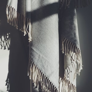 100% Luxury Alpaca Wool Blanket - Grey Blanket - Peruvian Made