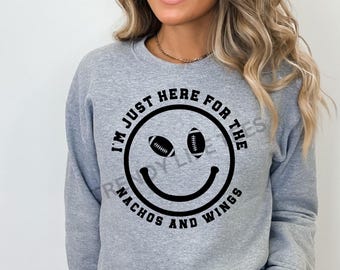 Funny Game Day Sweatshirt, Football Food Lover Shirt, Nachos and Wings Sweatshirt, Super Bowl Party Outfit, Football Snack Lover, Game Day
