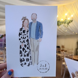 Live wedding illustration, live event artist, live guest illustration, live sketch artist