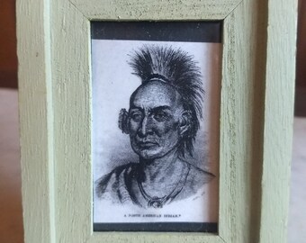 Digitally Reproduced Antique Ink Drawing of A North American Indian