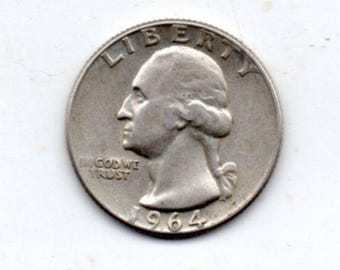 Granny Estate Find - 1964 D Solid Grade Silver Washington Quarter - 90% Silver