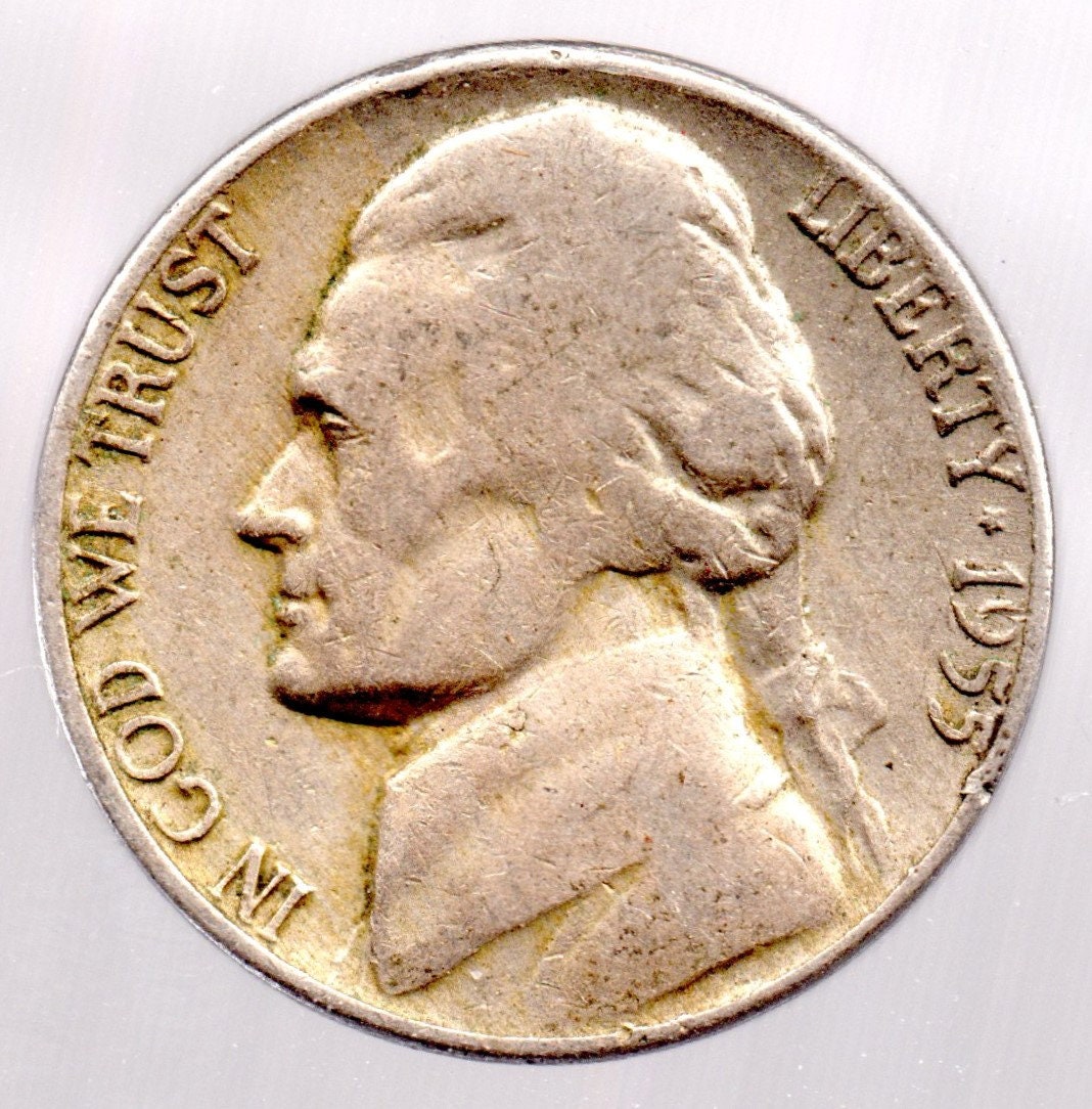 Granny Estate Find - 1955 D Jefferson Nickel - Bright With Strong