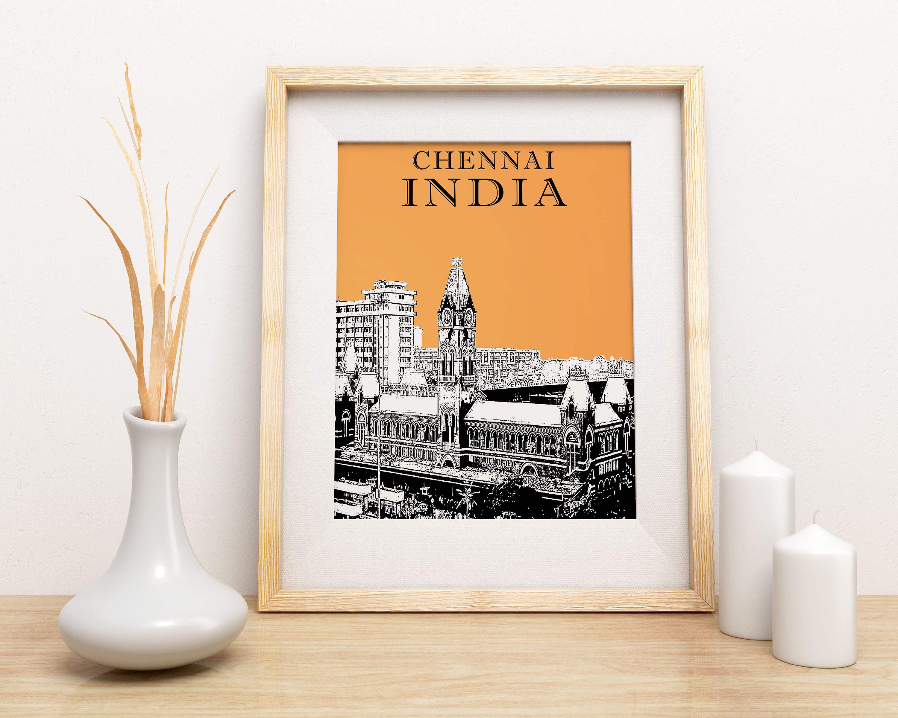 Travel Poster Chennai Prints Chennai Central Station India Etsy