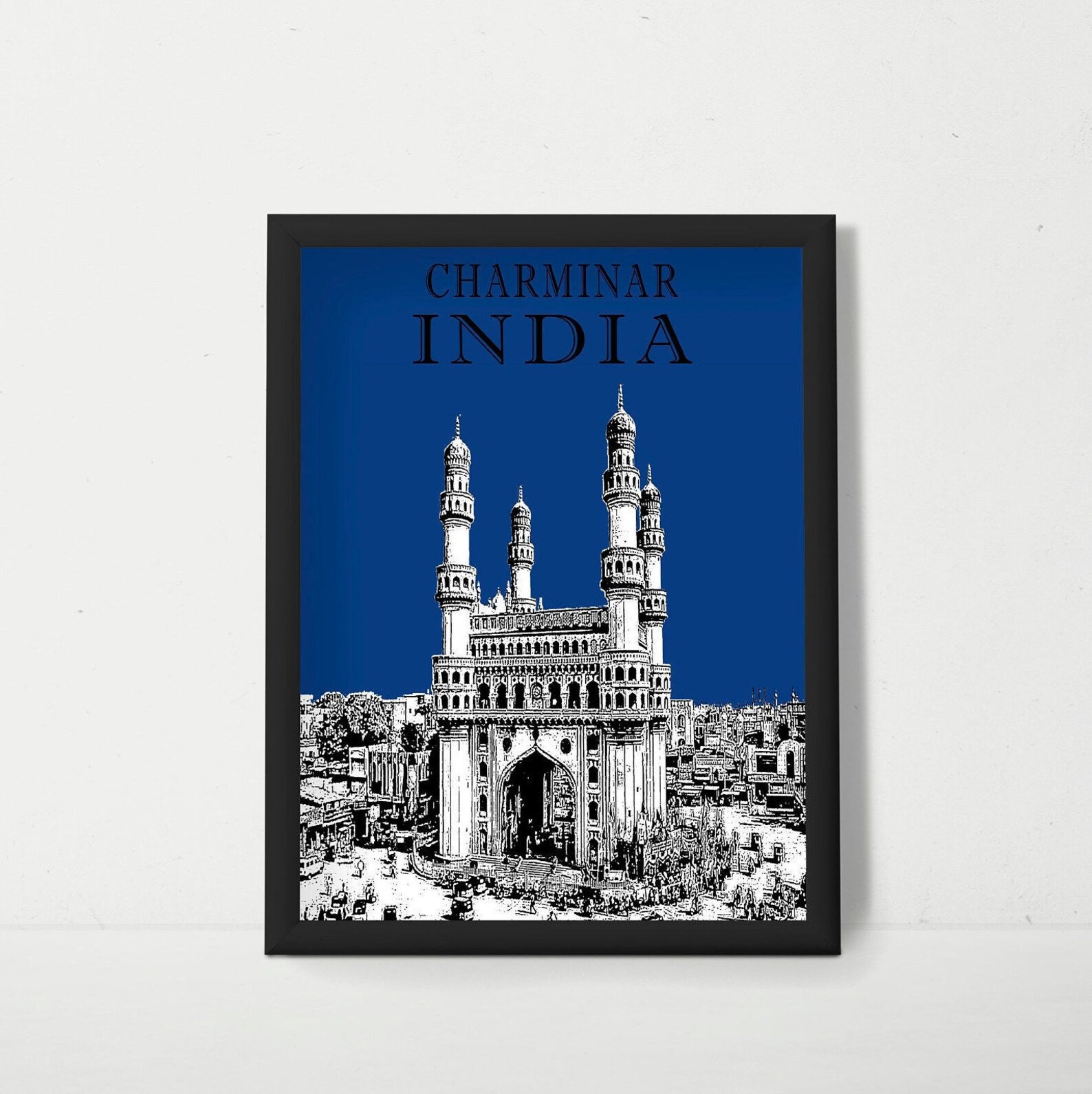 Travel Poster Charminar Prints Hyderabad Decor India Etsy