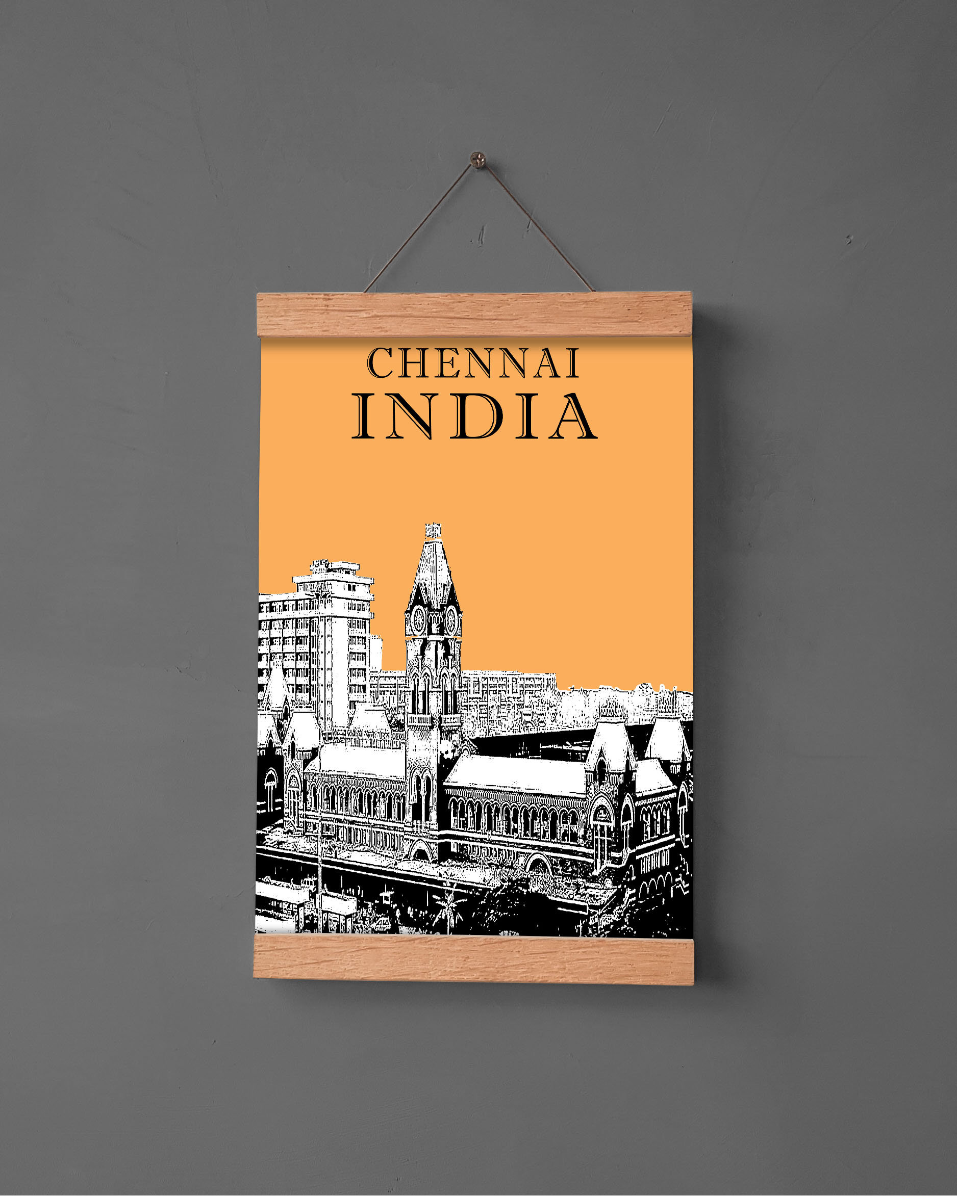 Travel Poster Chennai Prints Chennai Central Station India Etsy