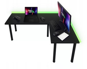 Corner Gaming desk CORNER PRO LED and Culvert  MarcoGame  200 x 135cm