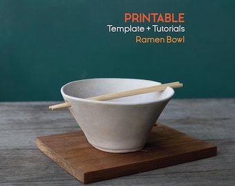 Ramen Bowl Size M, Pottery Ramen Bowl Template, Slab Pattern (PDF Pattern)