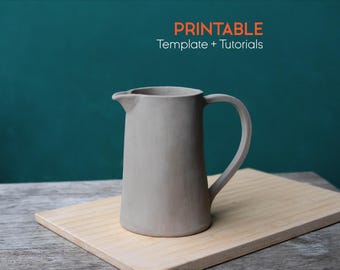 Pottery Jug Slab Template: DIY Ceramic Milk/Coffee Jug (PDF Pattern)