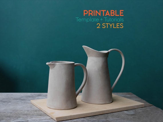 Two-Style Printable Slab Pottery Jug and Vase Template