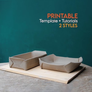Bread Pan and Casserole Dish Pottery Template, Ceramics Tools, Slab Building Oven Dish, Easy DIY Ceramic Dish, Build Pottery, DIY Pattern