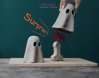 Plantilla de cerámica de fantasma de Halloween sorpresa, regalo sorpresa de broma de pene, plantilla de cerámica de fantasma de Halloween, herramientas de cerámica, cerámica de fantasma