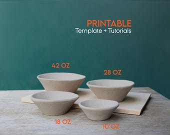 Set of Bowls Template, Nest of Bowls Template, Slab Bowl Template. Clay Template, Pottery Template Nest of Bowls, Pottery Templates for Slab