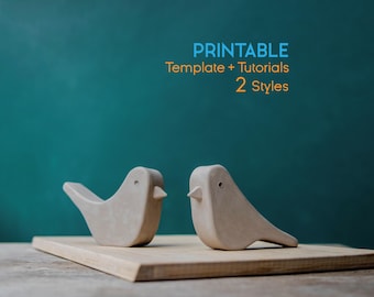 Bird 2 Styles Pottery template, Handmade Pottery Template for Artists and Crafters, Printable Pottery Template for Ceramic Artists