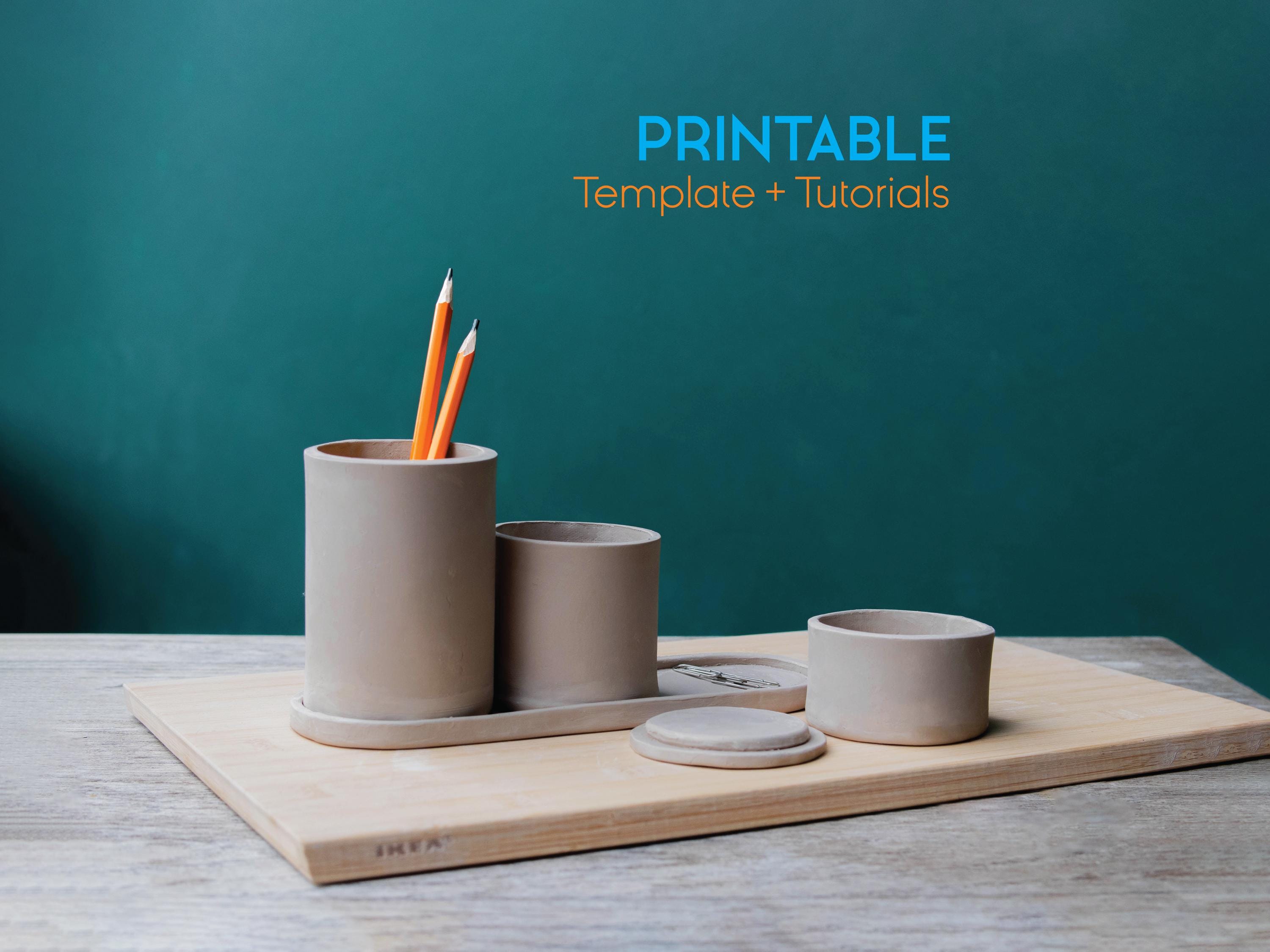Pottery Storage Kit Slab Pottery Desk Organizer Template, Desk Caddy (PDF Pattern) - Etsy