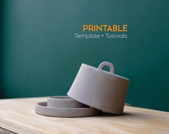 Butter Dish Template, Butter Dish with Lid, Pottery butter dish, Pottery templates printable, Pottery Templates for Slab Building Tutorial