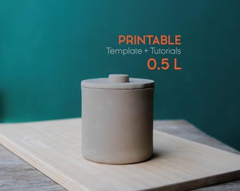 Slab Building Jar Template, DIY Ceramic Pot (PDF Pattern)