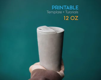 Pottery Travel Mug Template, Bellied Coffee Cup PDF Pattern (12oz)