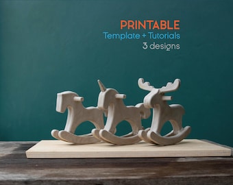 Three Rocking Pottery Template, Horse, Unicorn, Moose Template, Ceramics Tools, Slab Building, Rocking Pottery, Pottery Template