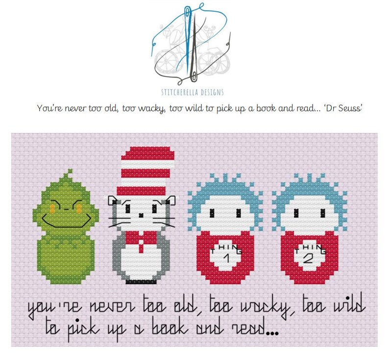 Dr Seuss Cross Stitch Pattern | Etsy