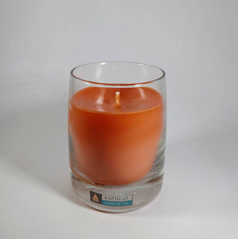 8.5 oz Rocks Glass Candle Red Hot Whiskey