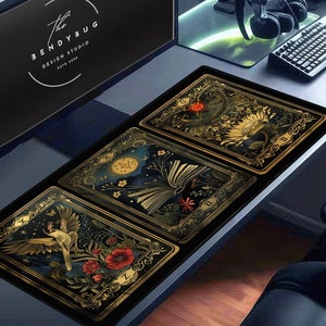 Alfombrilla de escritorio de bruja, regalo para lectores de tarot, alfombrilla de ratón con cartas del tarot, Whimsigoth
